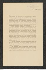 k.k. naturhistorisches Hofmuseum, Intendanzakten 1885-1896 (Hauer), Aktenzahl Z.258/1889, Seite 1
